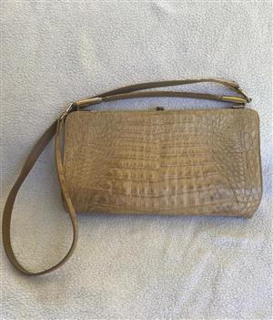 Genuine Crocodile leather handbag, Vintage