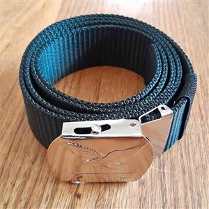  Tactical Web Belt with Metal Eagle Buckle - Black