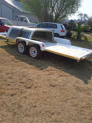 Double axle flat bed trailer for sale