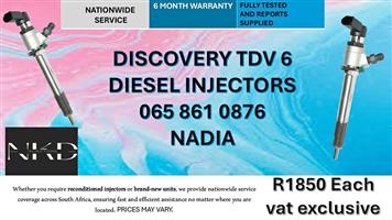 DISCOVERY TDV 6 DIESEL INJECTORS FOR SALE -RECONDITIONED AND NEW