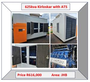 625kva Kirloskar Sound proof canopy With ATS Low hours