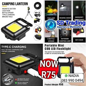 COB Rechargeable Keychain Light with Bottle Opener