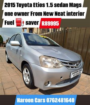 2015 Toyota Etios 1.5 sedan one owner 