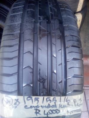Set of 4 New Continental ContiPremium5 tyres 195/55/16