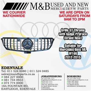 Grille GT Chrome with badge PreFace (Brand New) Suitable for Mercedes-Benz ML W