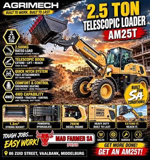 New Agrimech telescopic loaders for sale at Mad Farmer SA
