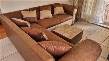 L Shape Lounge with Ottoman