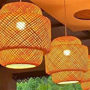 Woven Cane Lampshades - 3 Available