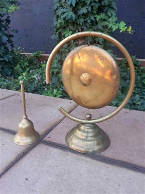 Vintage brass dong and bell 