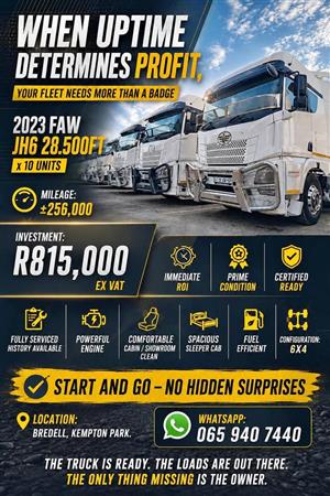 THE ROAD TO PROFITABILITY STARTS HERE: FAW JH6 28.500 FT 
