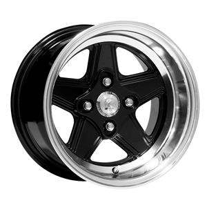 13″ A-Line Assen 4/108 Black Machined Lip Alloy Wheels