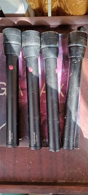 SAPS Lightsaver Maglite D-cell flashlights. irracadesent