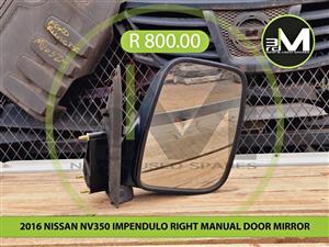 2016 NISSAN NV350 IMPENDULO RIGHT MANUAL DOOR MIRROR