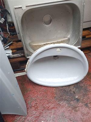 Light grey bathroom basin