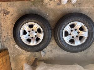  Rims and Tyres and used ones i.e Size 215R15C-112/110S.