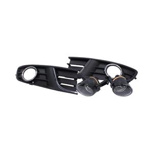 Round Foglights with Grille & Chrome Beading for VW Polo 2014 (pair)
