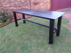 Work Bench 2.4m long & 8mm top. Solid steel.