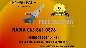 PEUGEOT 206 1.4 HDI DIESEL INJECTORS FOR SALE - TESTED