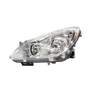 Replacement Headlight for Opel Corsa 2007-2011 Chrome w/socket (LHS)