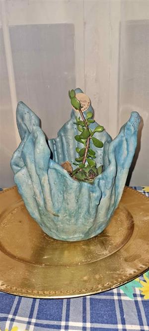Unique Handmade Draped Cement Succulent Planter (Pretoria & Bela-Bela)