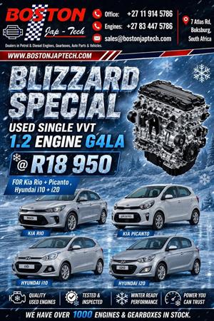 G4LA Single VVTI 1.2 KIA/HYundai Engine used