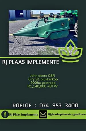 John deere C8R plukkerkop 8ry 91