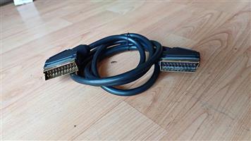 20 Pin SCART to SCART Lead Cable for DVD/HDTV/AV/TV, Cable Length: 1.5m