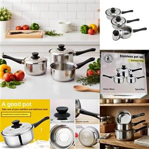 3pc stainless steel pots for sale Available on order only