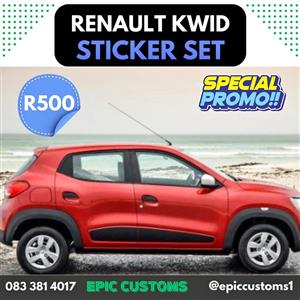 Renault Kwid Sticker Set. SPECIAL THIS WEEK.