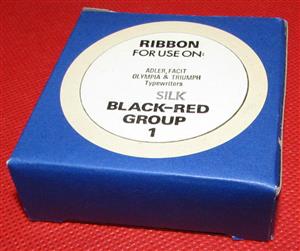 Black & Red Silk Typewriter Ribbon Group-1 for Adler, Facit, Olympia & Triumph