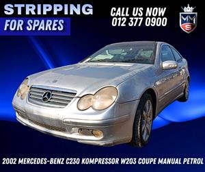 2002 Mercedes-Benz C230 Kompressor W203 Coupe Manual Petrol – Stripping for Spar
