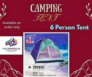 Camping Tents 6 person tent  Available on order only Contact for price  220 x 250 x 150cm