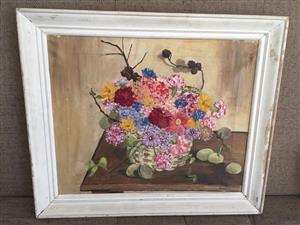 Original Art - Beautiful Floral still life Oil-on-canvas by Artist "Gaskell"