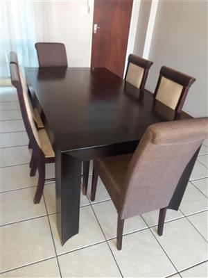 6 seater solid Dining table and chairs