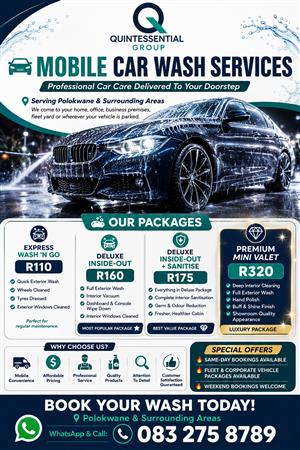 Mobile Car Wash & Detailing Services in Polokwane