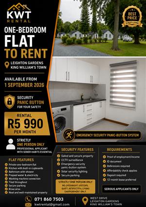 One Bedroom Flat KWT 1 September 