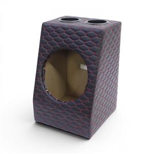 10″ Vinyl with Red Stitch Subwoofer Enclosure with Side Seats for Club Cab