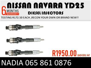 NISSAN NAVARA YD25 DIESEL INJECTORS FOR SALE OR RECON SAME DAY
