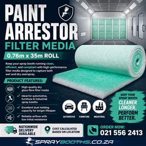 PAINT ARRESTOR FILTER MEDIA – 0.76m x 35m ROLL 