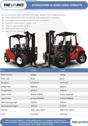 Revaro forklifts standard and all terrain Affordable Innovation