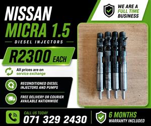 NISSAN MICRA 1.5 INJECTORS FOR SALE WITH WARRANTY 
