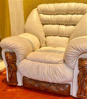Antique Genuine Leather Designer Lounge Suite