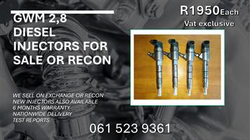 GWM 2.8 DIESEL INJECTORS FOR SALE WITH TEST REPORTS 