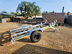 Double Galvanized Jetski Trailer- 15" with mags