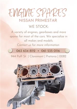 Nissan primestar engine spares 