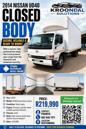 2014 Nissan UD40 Closed body