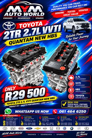 Toyota 2TR 2.7L VVTI quantum new HBS
