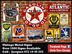 Vintage Garage Metal Signs