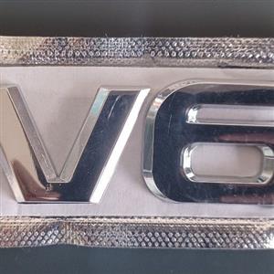 V6 metal badges emblems stickers