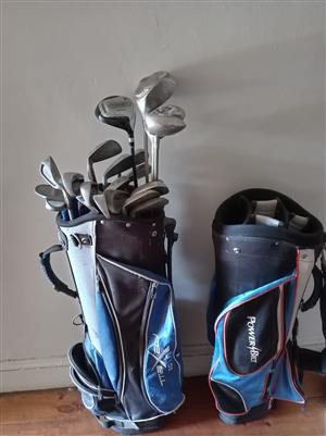 Golf clubs and bags